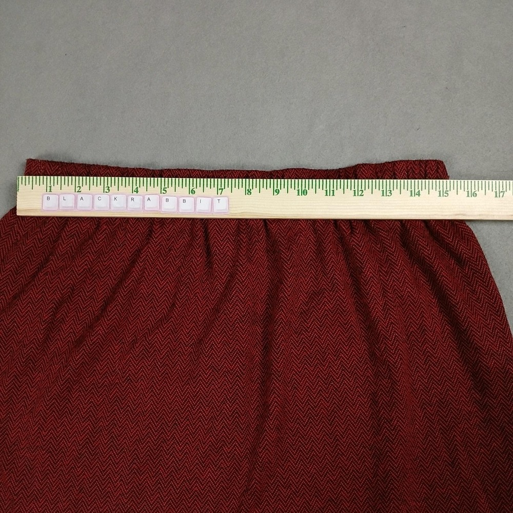 Vintage Fashion Bug Women's Size 14/16 Y2K 90s Red Black Chevron Skirt Slit - Picture 3 of 7